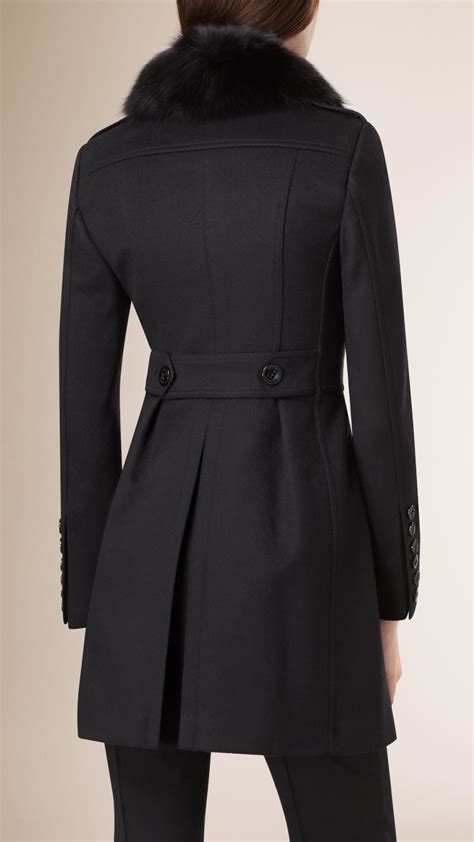 burberry fox collar coat|Burberry check wool coats.